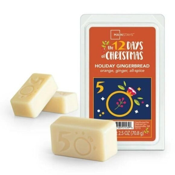 Mainstays 5th Day 12 Days Of Christmas Holiday Gingerbread Scented Wax Cubes NEW - Picture 4 of 4